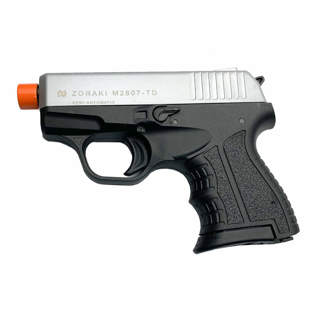 Zoraki M2807 Silver Finish - 8MM Front Firing Blank Pistol Semi-Auto Gun - TOPHATTER'S ARMORY DEALS