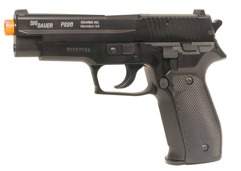 Sig Sauer P226 Spring AirSoft Black Hand Gun METAL SLIDE Heavy Weight - TOPHATTER'S ARMORY DEALS