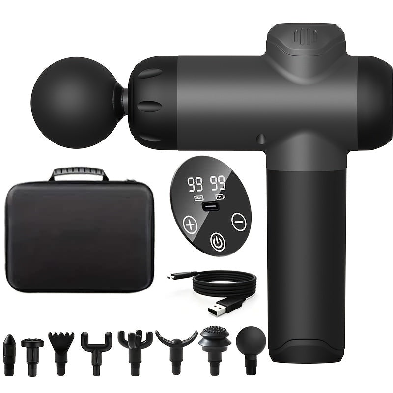 99-Level Fascia Gun Muscle Massager with LED Screen(Black)