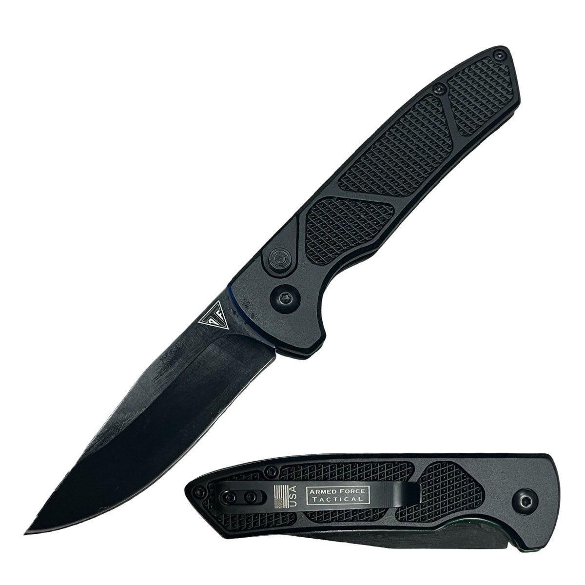 Black Ballistic Drop Point Blade SwitchBlade Automatic Pocket Knife - TOPHATTER'S ARMORY DEALS