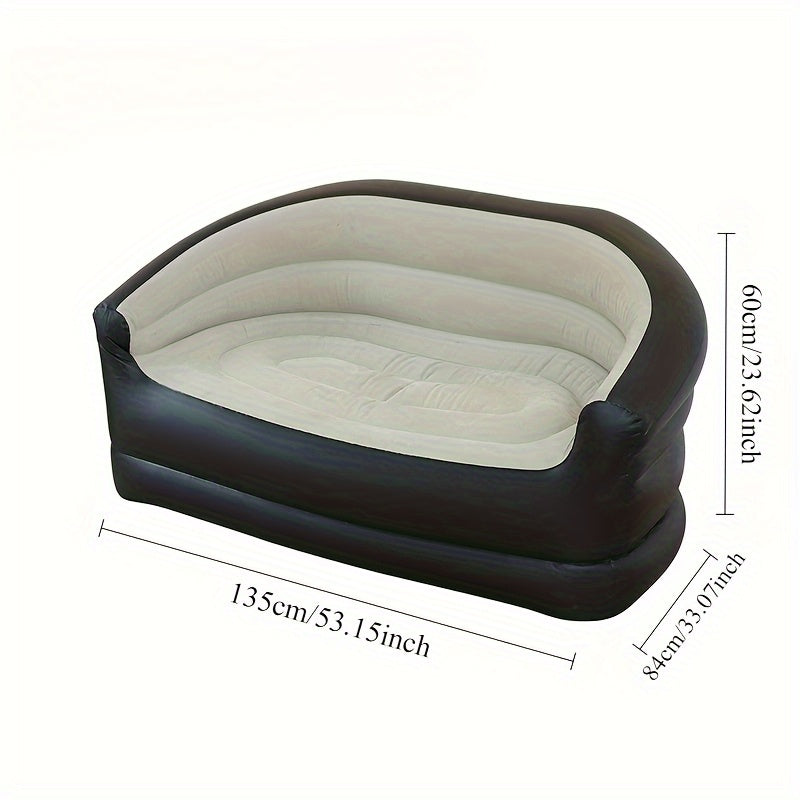 Double Inflatable Folding Sofa Plush Lounge Chair