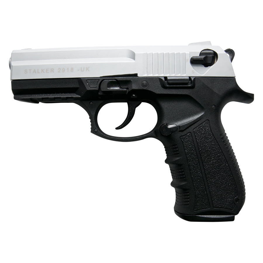 Stalker 2918 Silver Finish - 9mm Blank Firing Replica Zoraki Gun