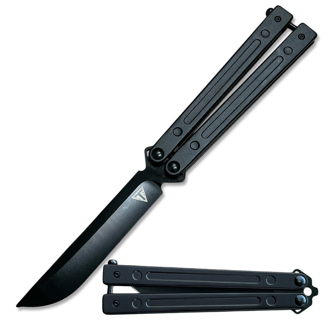 Black Aluminum Handle Ball Bearing Practice Butterfly Trainer - TOPHATTER'S ARMORY DEALS