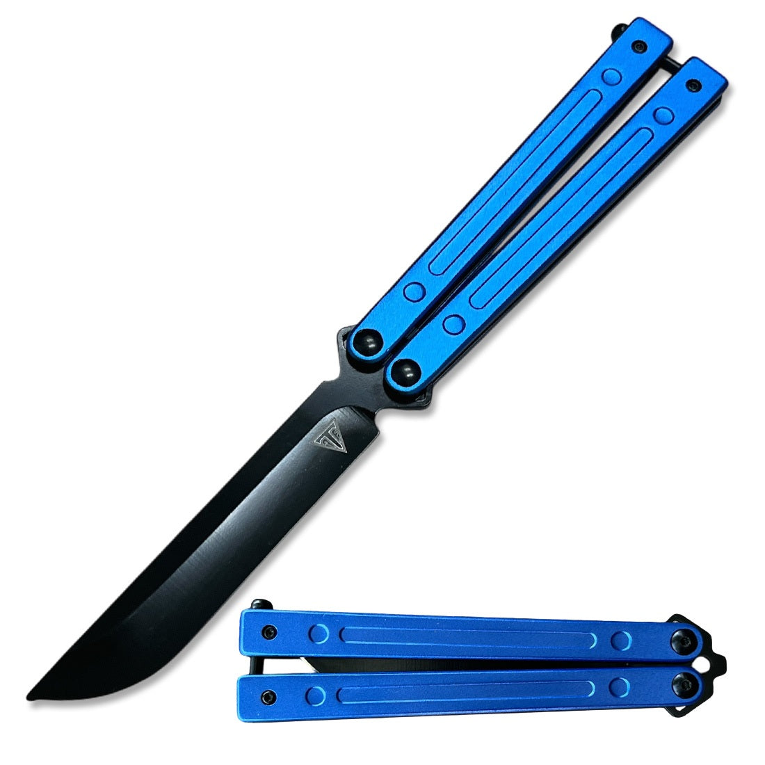 Blue Aluminum Handle Ball Bearing Practice Butterfly Trainer - TOPHATTER'S ARMORY DEALS