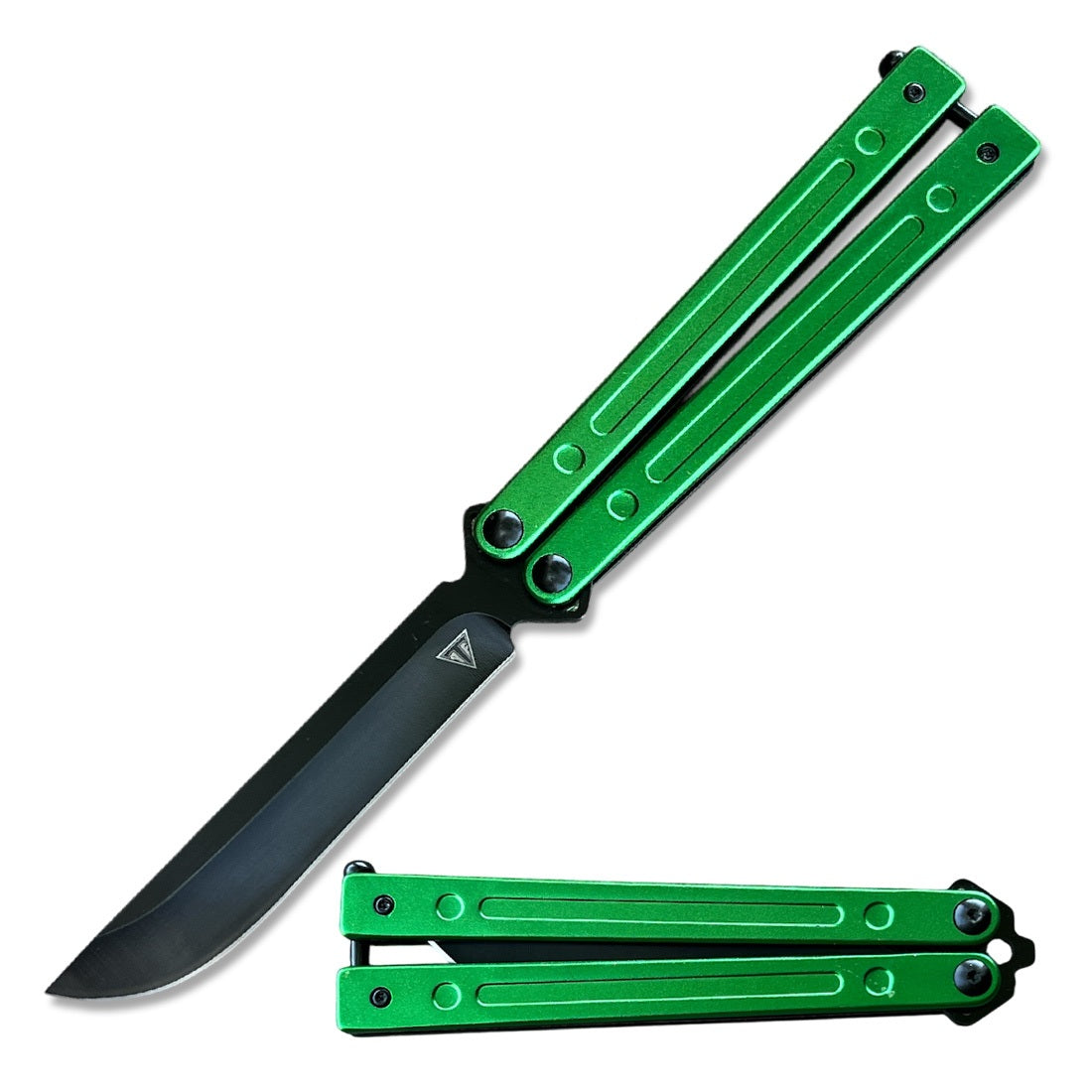 Green Aluminum Handle Ball Bearing Balisong Butterfly Knife - TOPHATTER'S ARMORY DEALS