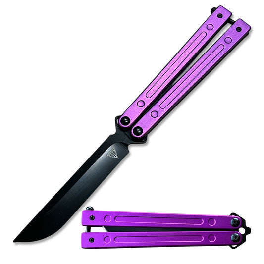 Purple Aluminum Handle Ball Bearing Practice Butterfly Trainer
