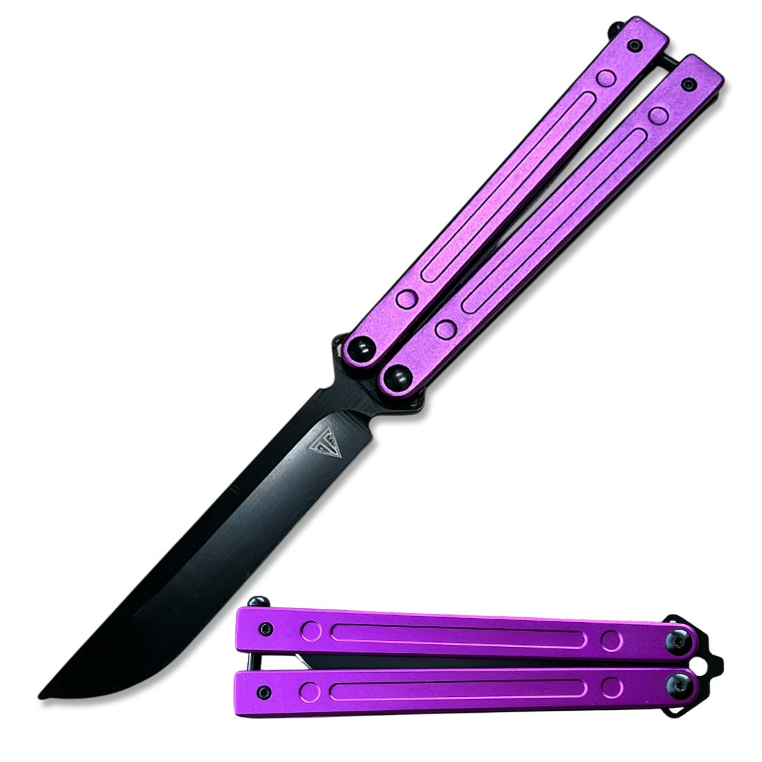 Purple Aluminum Handle Ball Bearing Practice Butterfly Trainer - TOPHATTER'S ARMORY DEALS