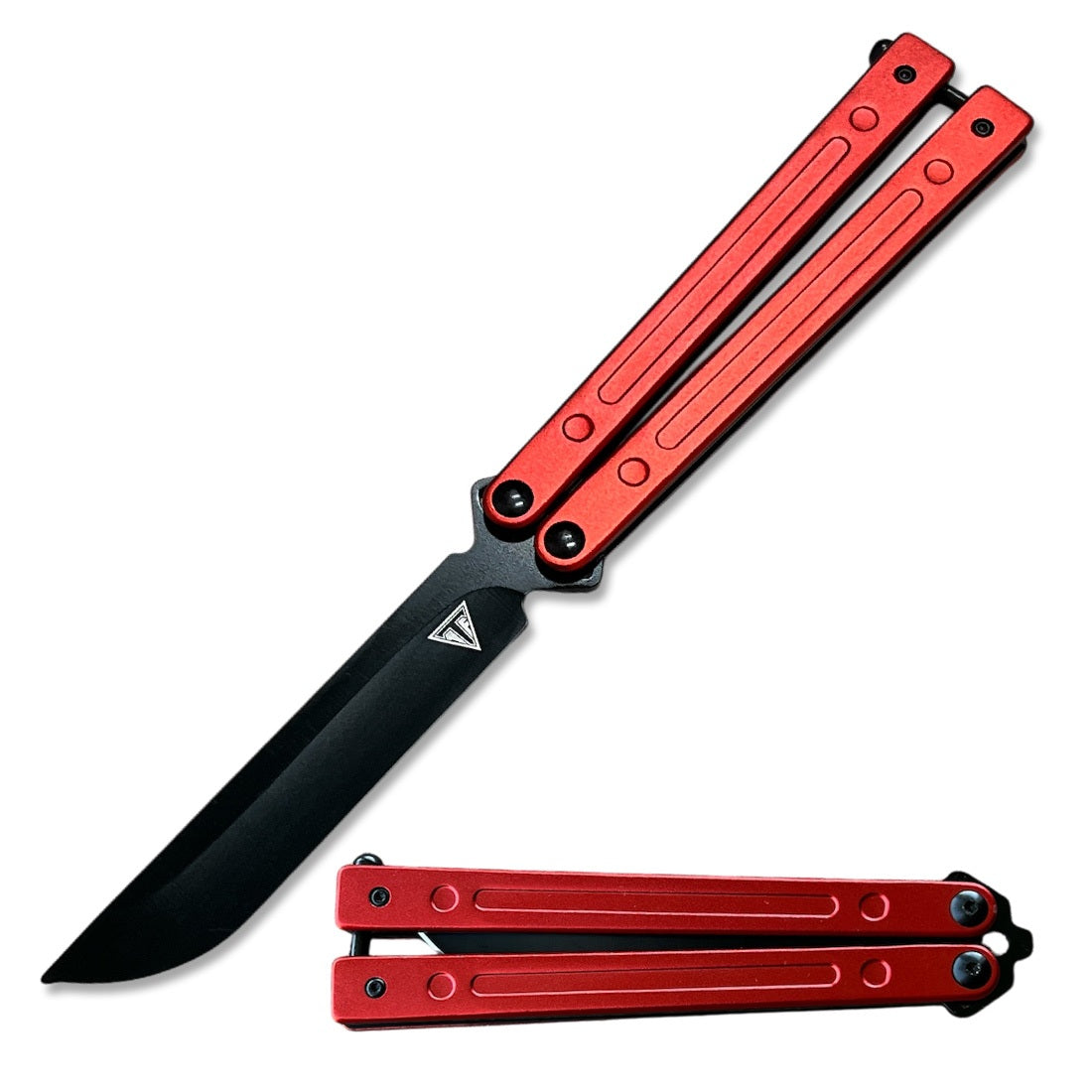 Red Aluminum Handle Ball Bearing Practice Butterfly Trainer - TOPHATTER'S ARMORY DEALS
