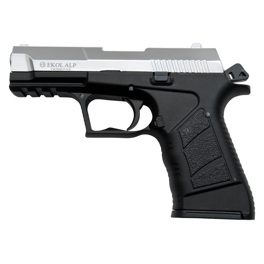 EKOL ALP Chrome Finish 9mm Sub-Compact V92F Blank Firing Replica Gun