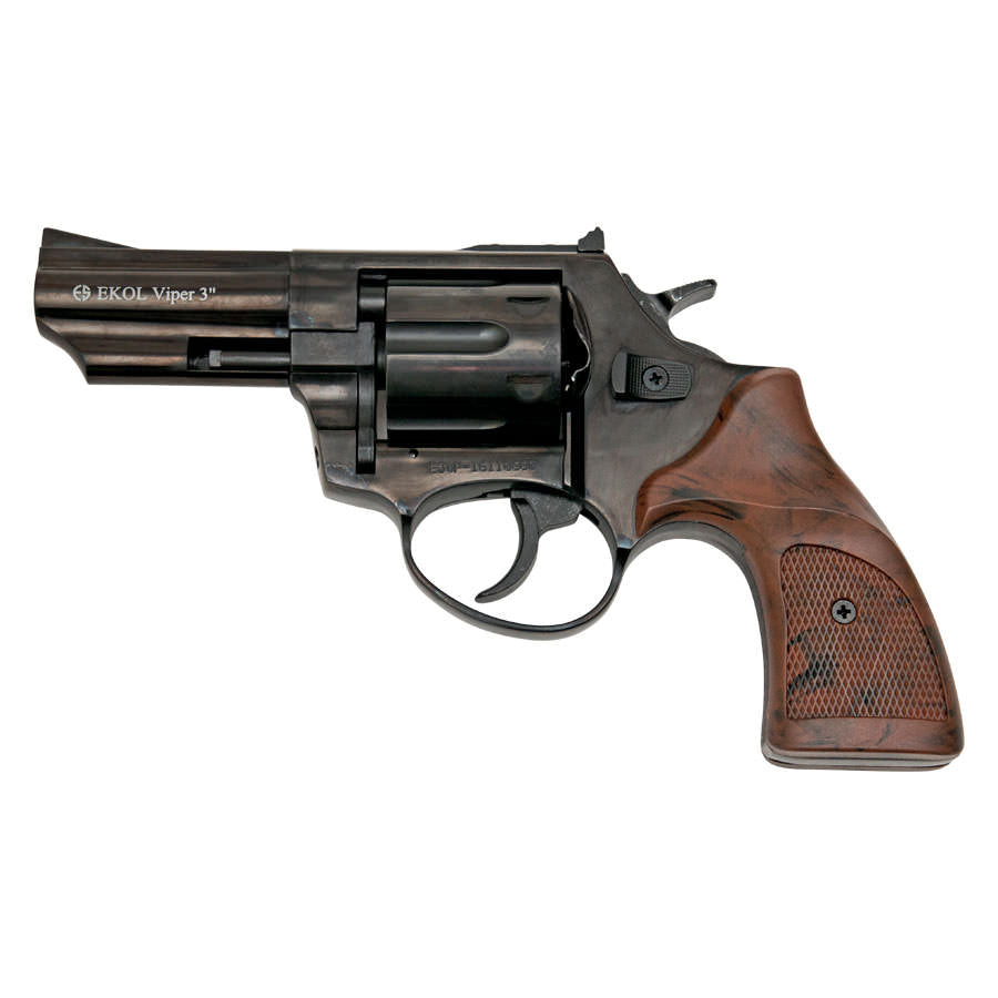 Viper Black Finish 9mm Blank Firing Revolver 3 Inch Barrel