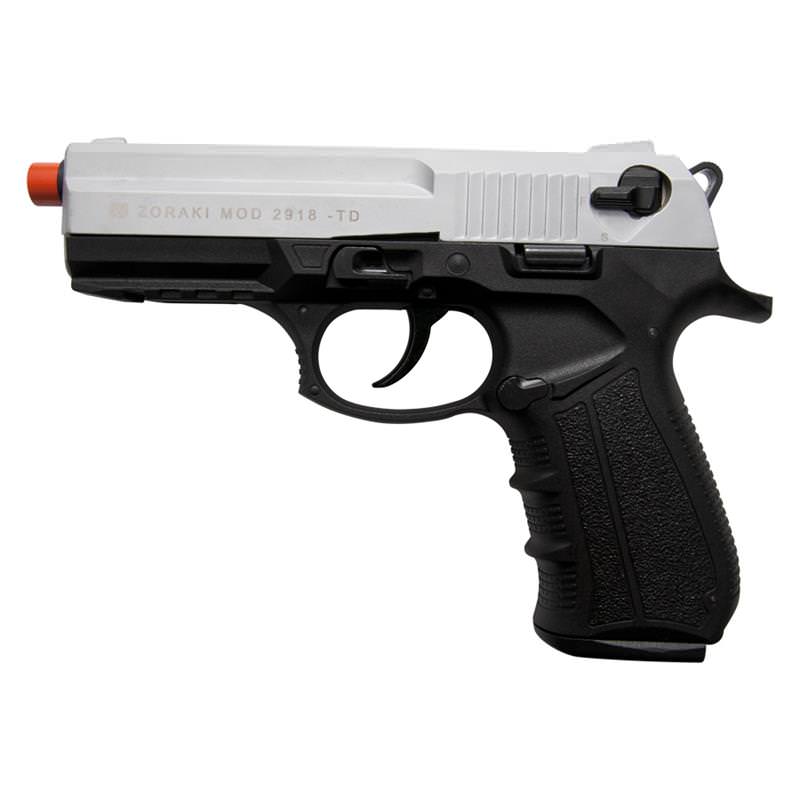 Zoraki 2918 9mm Silver Finish Front Firing Blank Gun - TOPHATTER'S ARMORY DEALS
