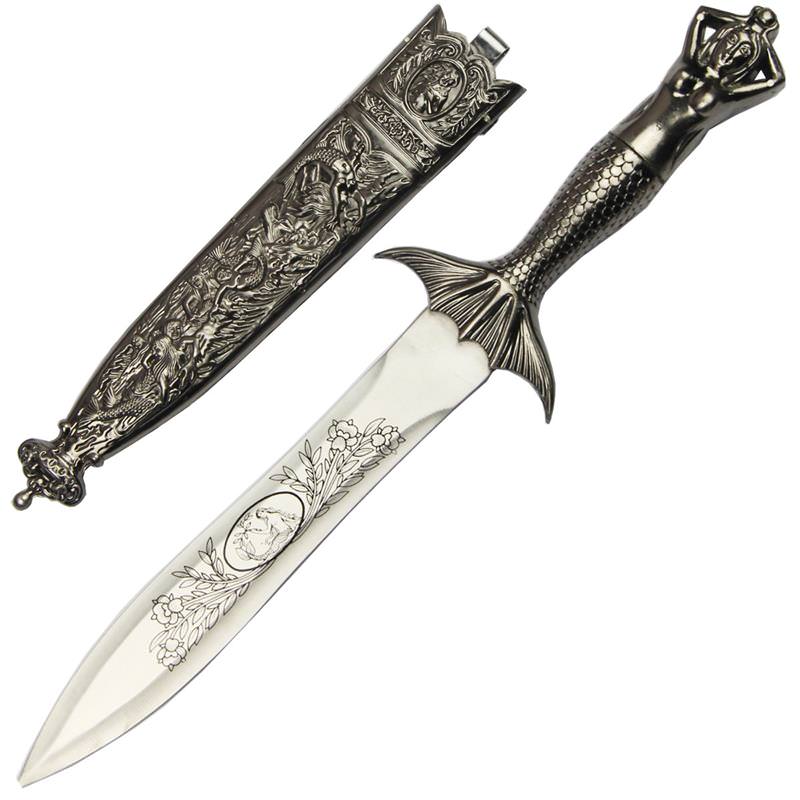 Mermaid Dagger With Intricate Detail Scabbard