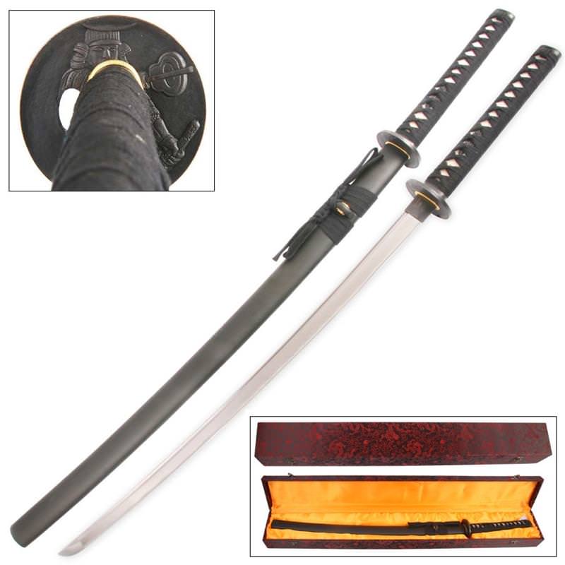 Handmade Takeda Shingen Japanese Traditional Katana With Sword Box - TOPHATTER'S ARMORY DEALS