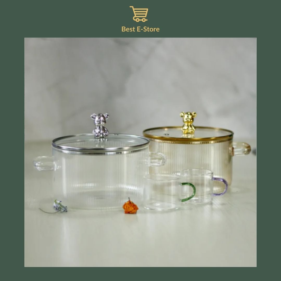 🌟Light Luxury Borosilicate Pot Collection: Sophistication Meets Functionality🍵