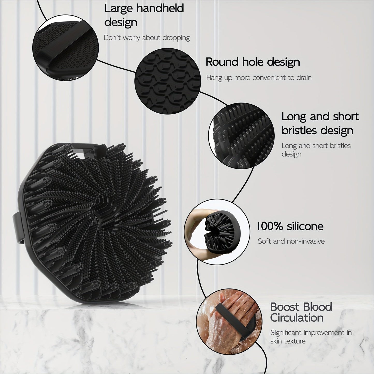 Silicone Bath Brush Set Gentle Exfoliating (4pcs)