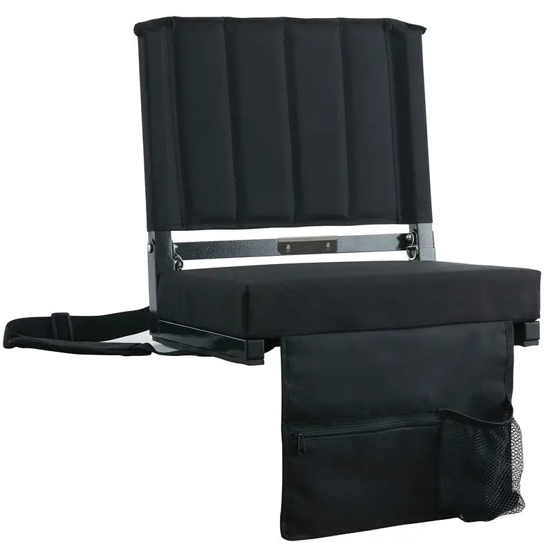 Portable Outdoor Stand Sports Seat with Back Support and Wide Cushion