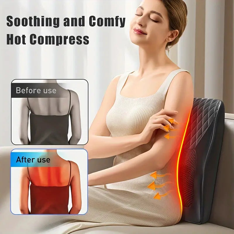 Cordless 3D Massage Pillow with Heat - Black