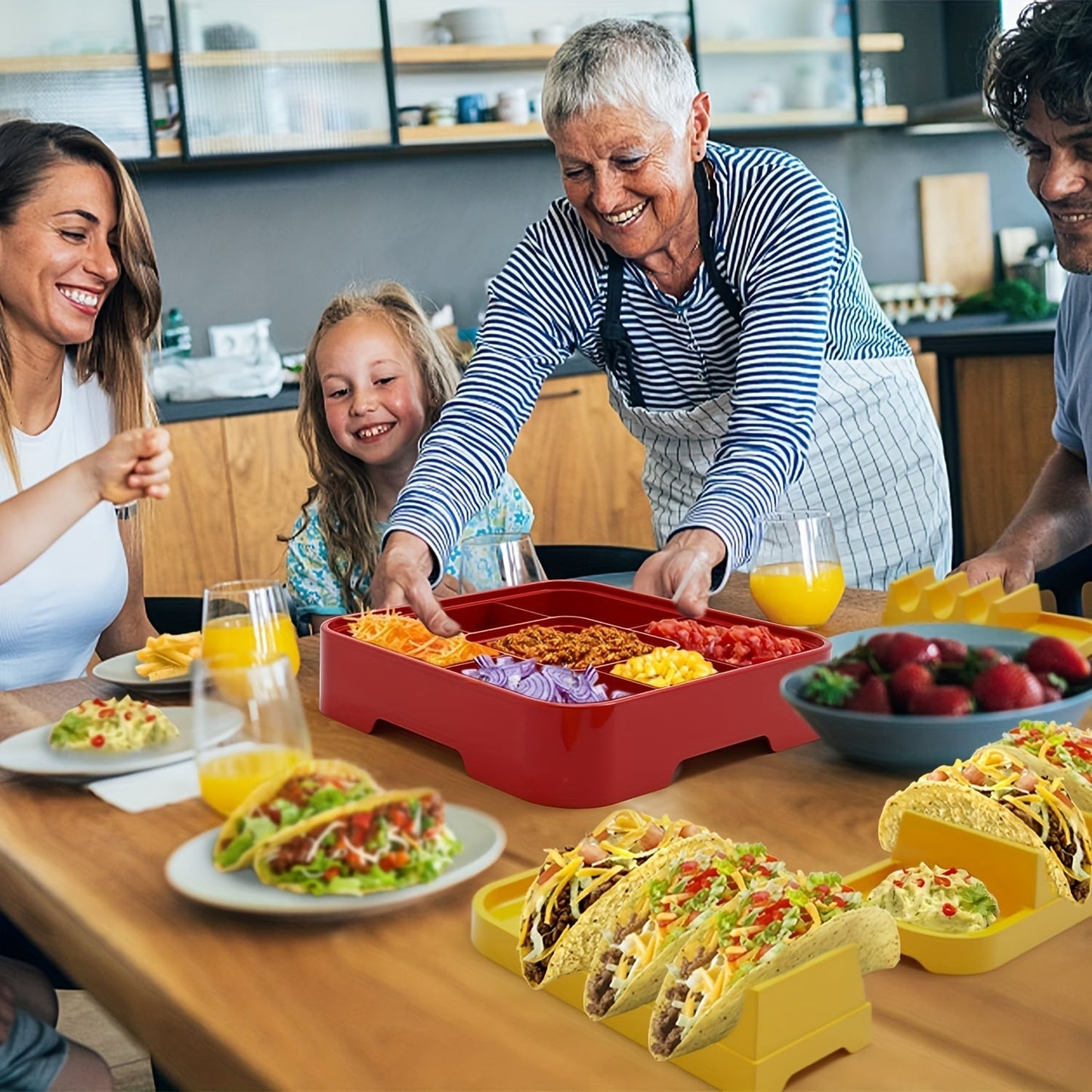 Taco Plate Set with 12 Holders
