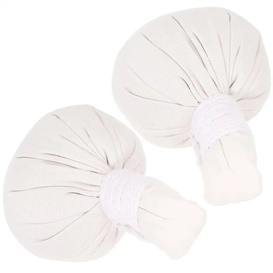 2pcs Herbal Massage Pouches Spa Compress Balls White