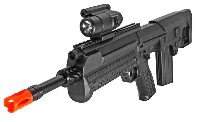 P1389F Spring Powered BullpupType RIS Airsoft Rifle 330 FPS w/ Flashlight