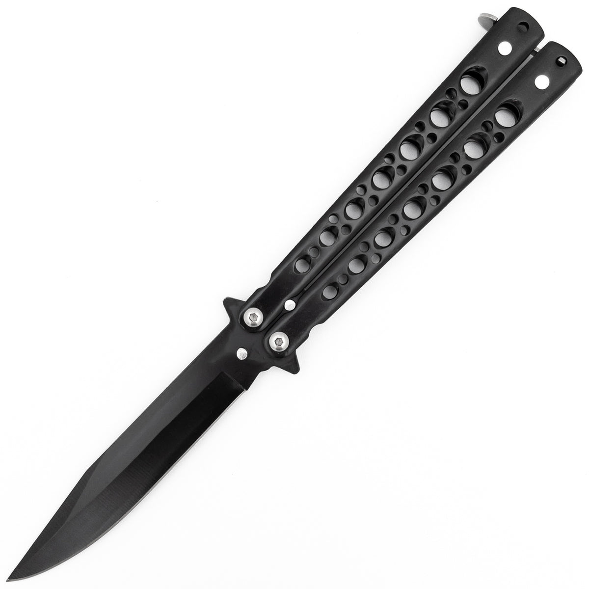 Black Balisong Butterfly Knife Flipper - TOPHATTER'S ARMORY DEALS