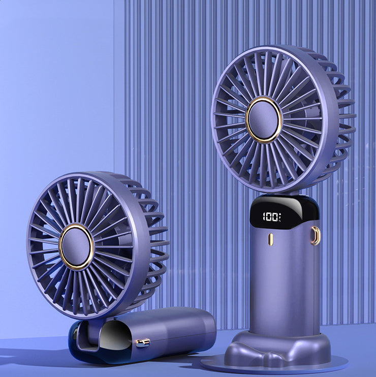 Portable Handheld Fan with Digital Display, 3-in-1 Neck & Desk Fan for Travel