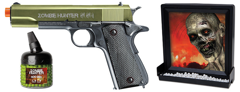 Zombie Hunter 1911 Spring Pistol Kit With Zombie Sticky Target Combo - TOPHATTER'S ARMORY DEALS