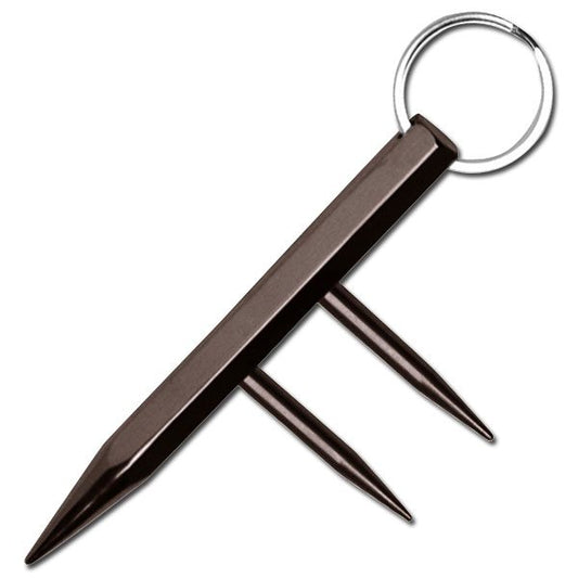 Ninja Key Chain Kubotan Finger Spikes Black 5.5 Inch Overall