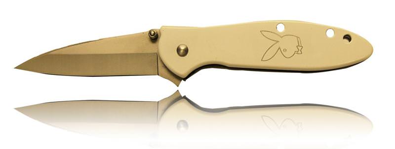 White PLAYBOY Bunny Assisted Opening Pocket Knife - TOPHATTER'S ARMORY DEALS