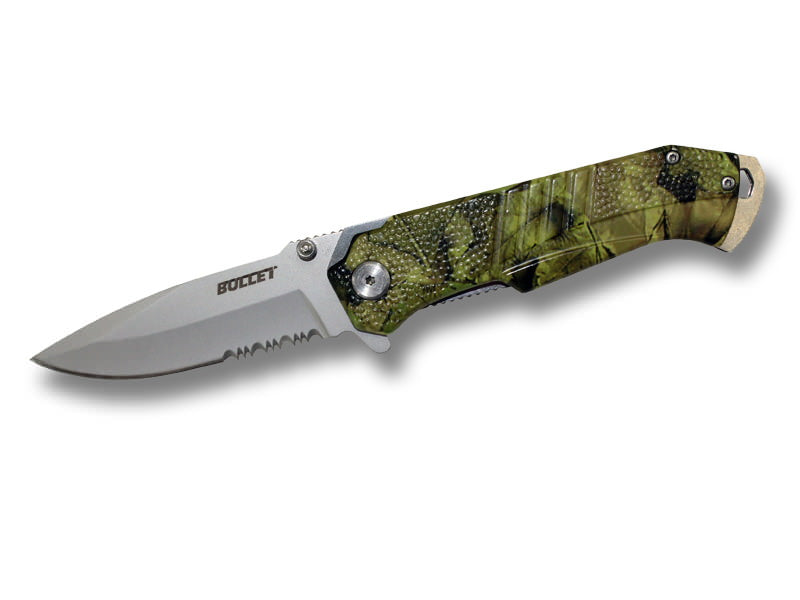 BULLET Spring Assisted Opening Knife - Camo - TOPHATTER'S ARMORY DEALS