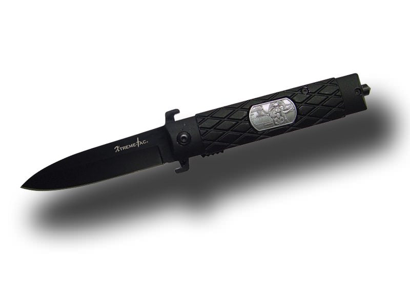 Metal Rubber Baton Handle Xtreme-Tac Spring Assist Knife