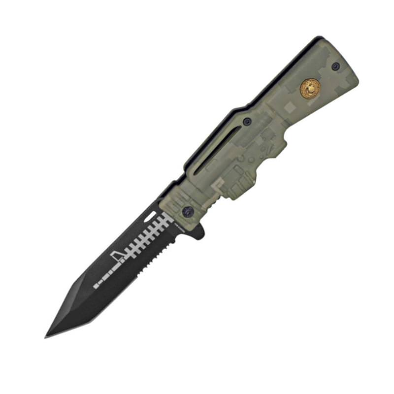 AR-15 Series Marines Spring Assisted Folding Knife - Camo
