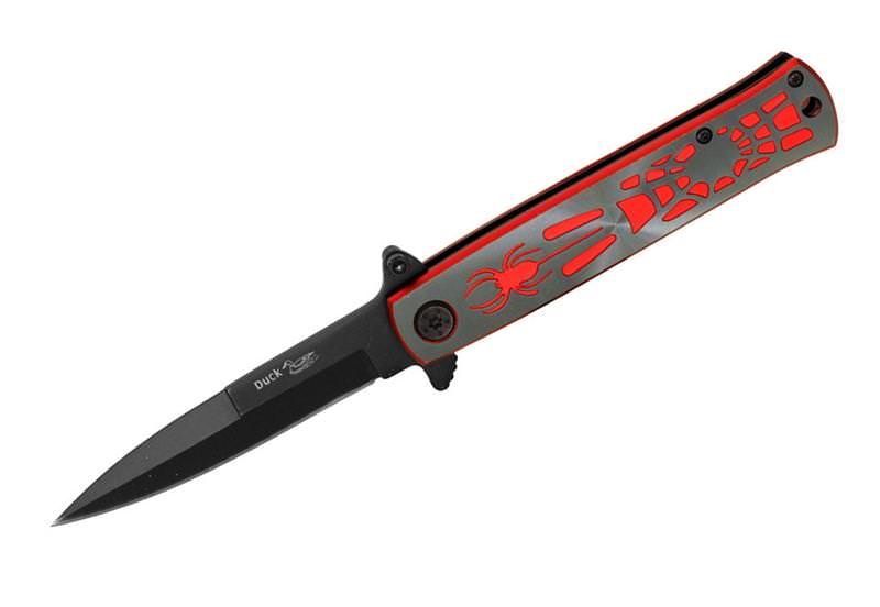 4.5 Inch Spring Assisted Opening Spider Folding Knife - Red - TOPHATTER'S ARMORY DEALS