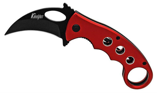4.5 Inch Red Handle Karambit Spring Assisted Opening Knife
