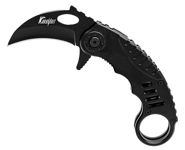 4.5 Inch Black Handle Karambit Assisted Opening Folding Knife
