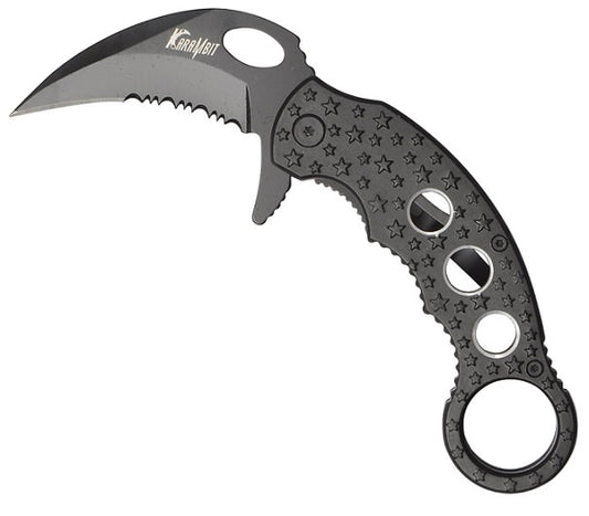 4.5 Inch Black Metal Handle Karambit Spring Assisted Opening Knife