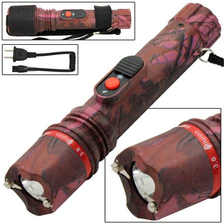 Bright LED Flashlight 3.8 Million Volt Stun Gun - Pink