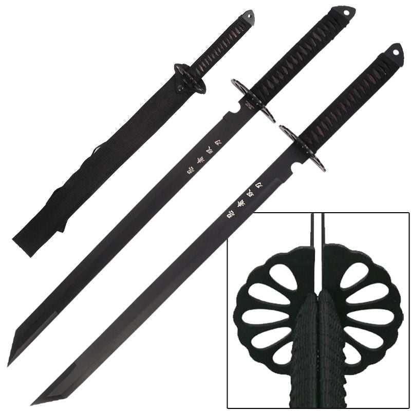 2-PC Full Tang Ninja Twin Bladed Sword - TOPHATTER'S ARMORY DEALS
