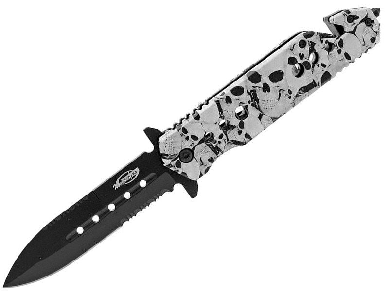 Skull Camo Rescue Spring Assisted Opening Knife