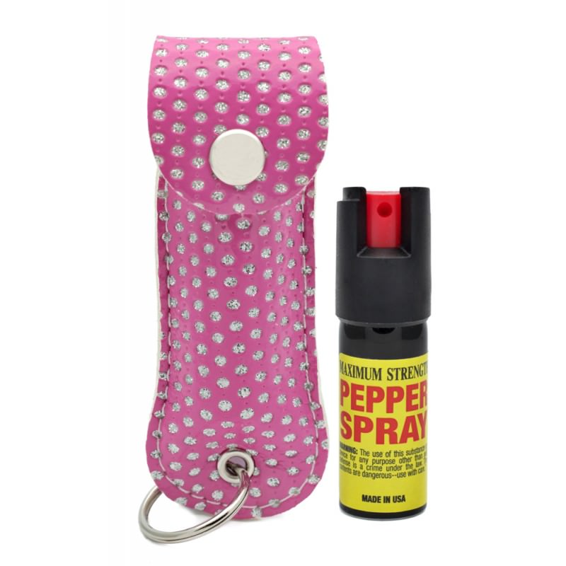Bling Keychain Personal Defense Pepper Spray OC-18 1/2 oz With Case Pink - TOPHATTER'S ARMORY DEALS