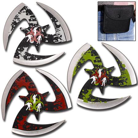 Splatterhouse 3 Pcs Zombie Killer Throwing Star Set