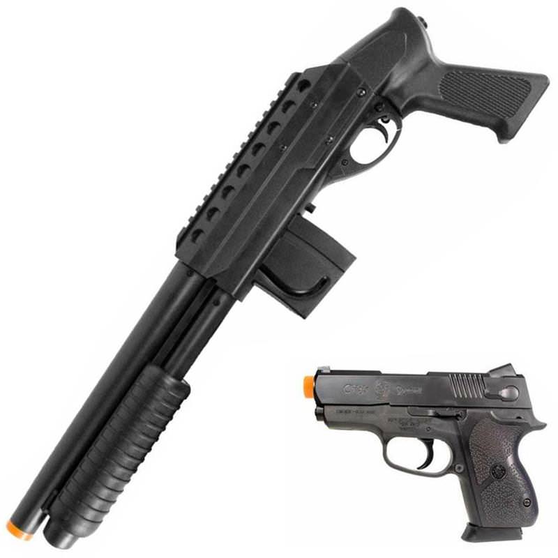 Smith & Wesson M3000 Pistol Grip Shotgun Kit with CS Airsoft Pistol - TOPHATTER'S ARMORY DEALS