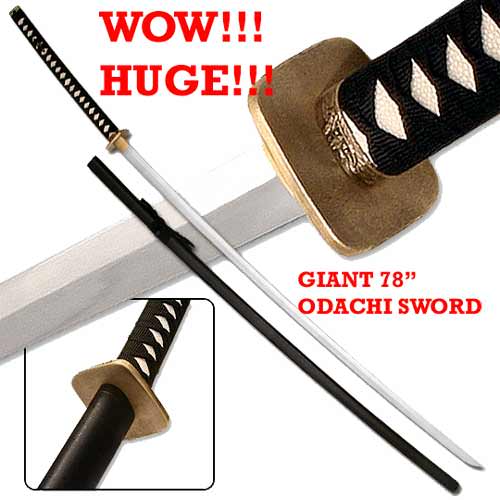 Japanese Nodachi Carbon Steel Giant 78 Inch Full Tang Sword - TOPHATTER'S ARMORY DEALS
