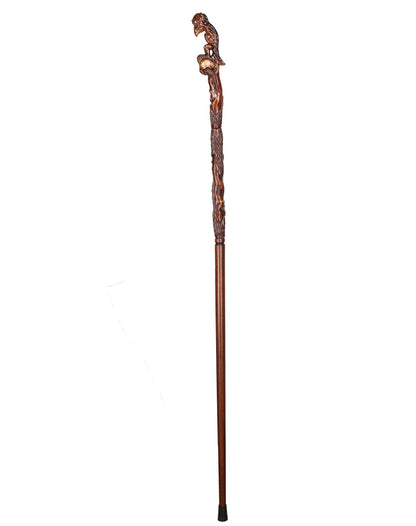 Sad Griffin Raven Bird Artisan Intricate Hand-Carved Walking Cane