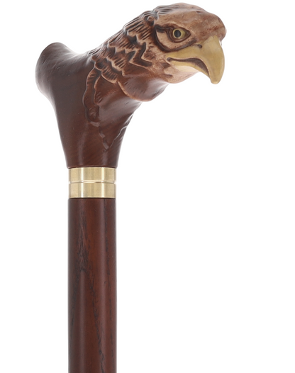 Bald Eagle US Patriotic Walking Cane | Hand-Carved Ash Wood by GC-Artis