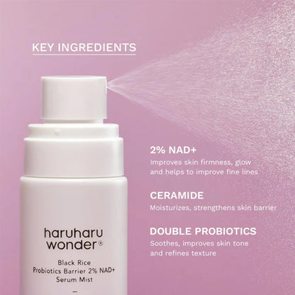 HaruHaru Wonder Black Rice Probiotic Barrier 2% NAD + Serum Mist 80ml Spray