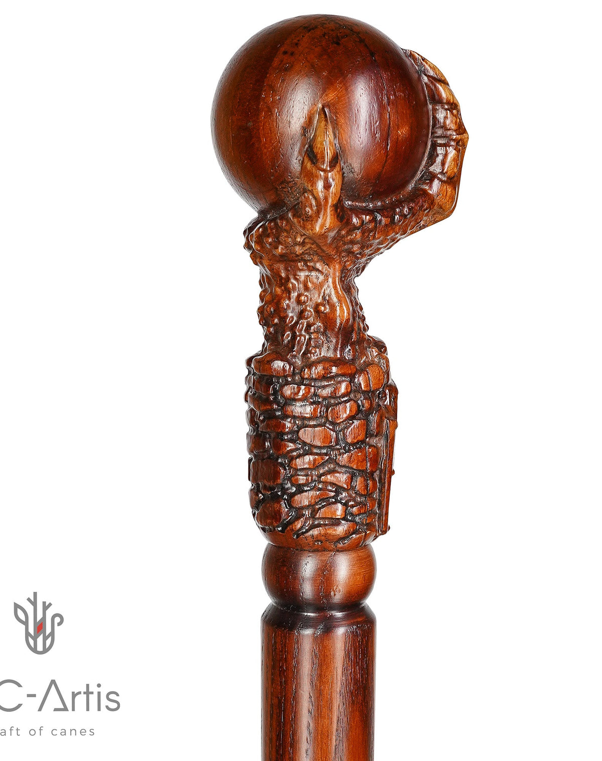 The Dragon Claw Staff - Light Wood Walking Staff Master-Carved Walking Staff