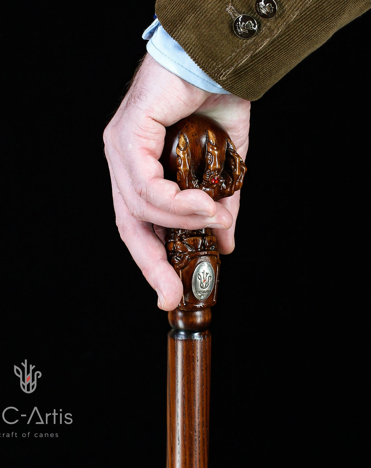 The Dragon Claw Staff - Light Wood Walking Staff Master-Carved Walking Staff