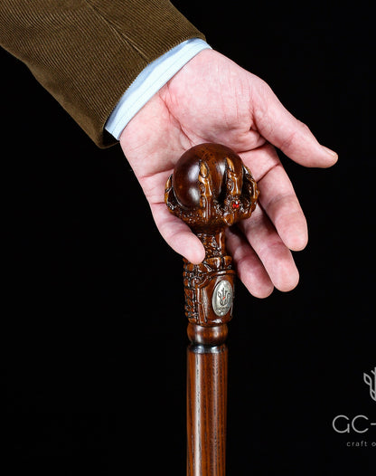 The Dragon Claw Staff - Light Wood Walking Staff Master-Carved Walking Staff
