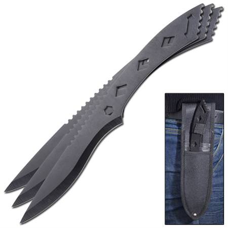 3 Pcs Diamond Jack Drop Point Throwing Knife Set